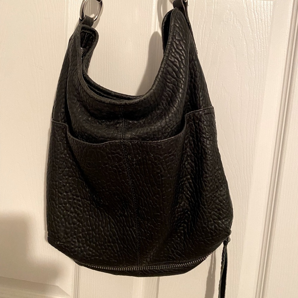 Beautiful cobblestone leather black bag by Aimee Ketsenberg
